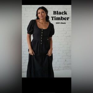 ISO Small LCW Black TIMBER Linen Dress